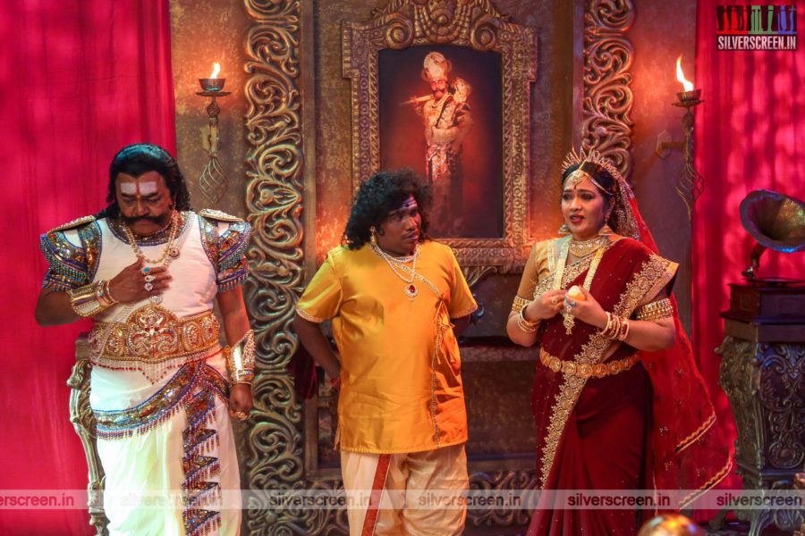Dharmaprabhu Movie Stills Starring Yogi Babu, Rekha