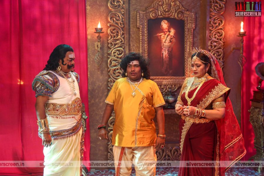 Dharmaprabhu Movie Stills Starring Yogi Babu, Rekha