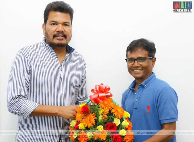 Director Shankar, GV Prakash Kumar, Sasi At The First Look Launch  Of 'Sivappu Manjal Pachai'