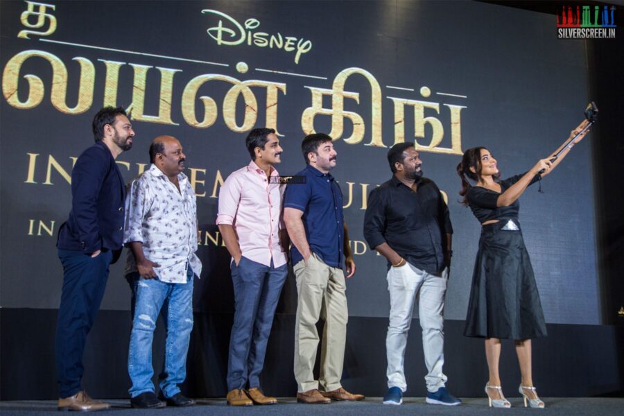 Arvind Swami, Siddharth, Robo Shankar, Singampuli At The 'The Lion King' Trailer Launch