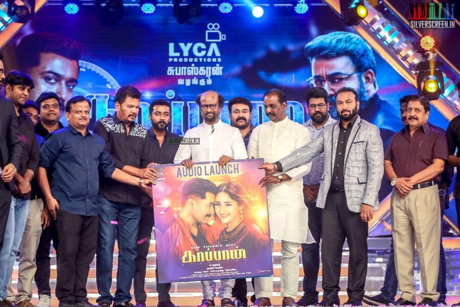 Rajinikanth, Mohanlal, Shankar, Suriya At The 'Kaappaan' Audio Launch