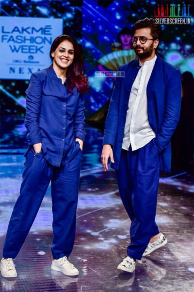 Genelia D'Souza, Riteish Deshmukh Walk The Ramp For Antar-Angni At The Lakme Fashion Week 2019 - Day 2