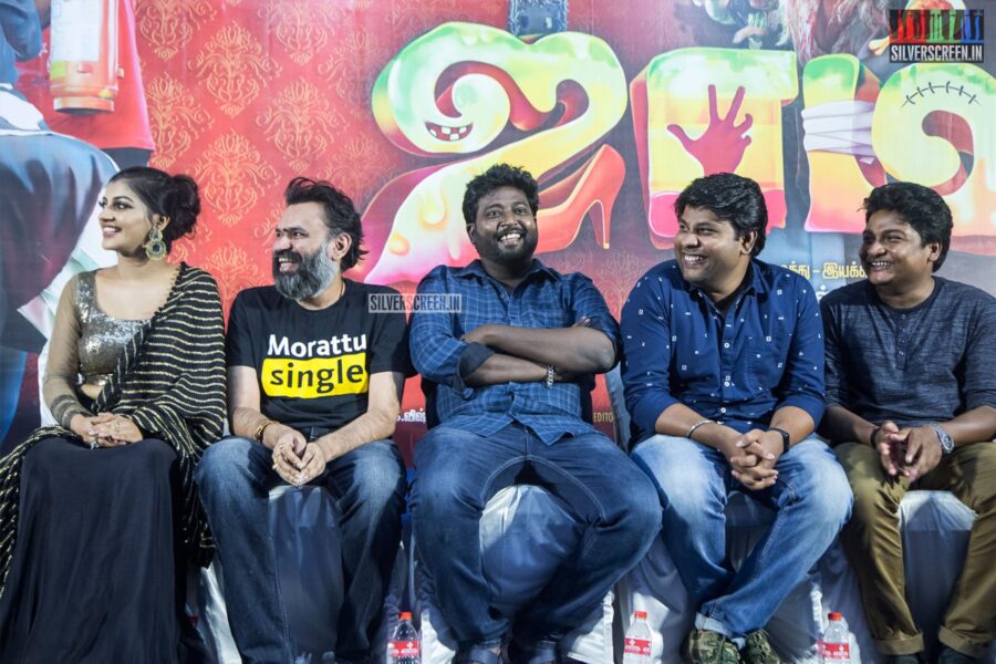 Gopi, Sudhakar, Yaashika Aanand, Premgi Amaren At The 'Zombie' Audio Launch