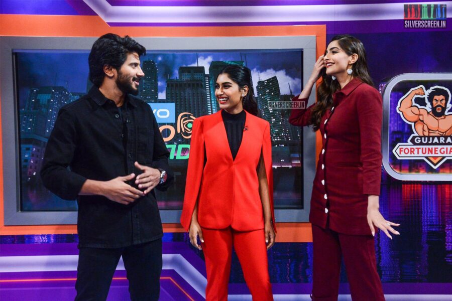Sonam Kapoor, Dulquer Salmaan On The Sets Of 'Star Sports'