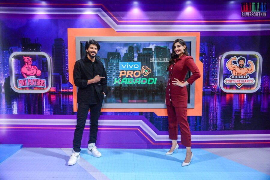 Sonam Kapoor, Dulquer Salmaan On The Sets Of 'Star Sports'