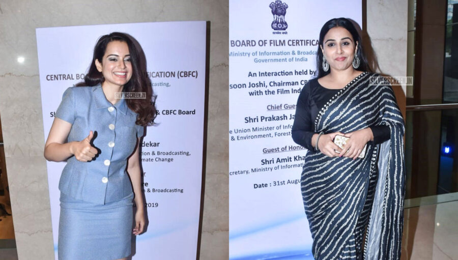 Vidya Balan, Kangana Ranaut At The Launch Of New Look And Certificate Design Of CBFC