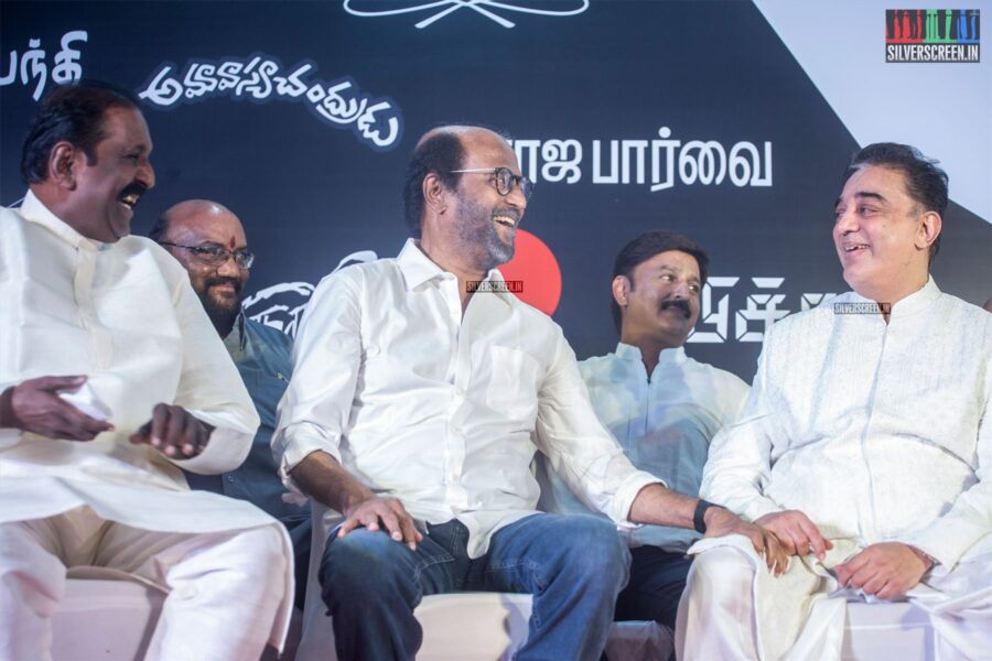 Rajinikanth, Vairamuthu, Kamal Haasan At #Kamal60