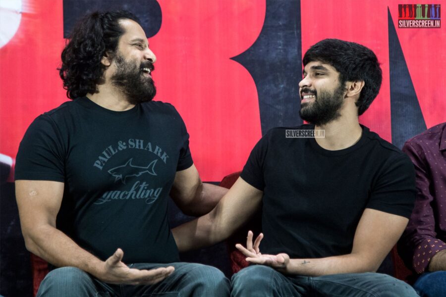 Vikram, Dhruv Vikram At The 'Adithya Varma' Thanksgiving Meet