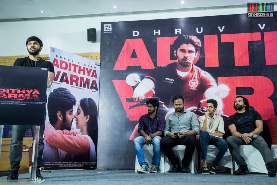 Vikram, Dhruv Vikram At The 'Adithya Varma' Thanksgiving Meet