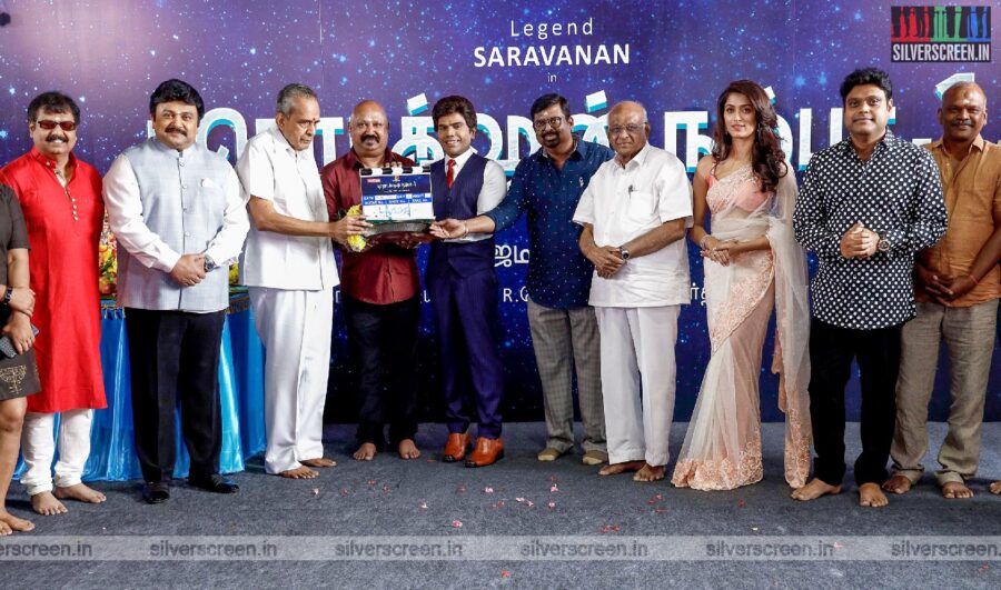 Saravanan, Geethika Tiwary At The Legend New Saravana Stores Production No. 1 Movie Launch