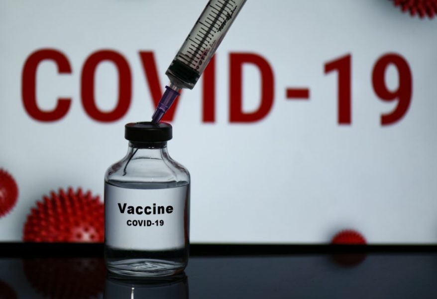A bottle of  Covid-19 Vaccine