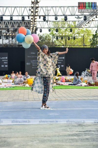 Model Walks The Ramp For Payal Singhal At The Lakme Fashion Week 2021