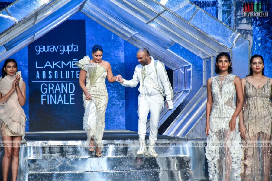 Kareena Kapoor walks the ramp for Gaurav Gutpa at the Lakme Fashion Week 2021