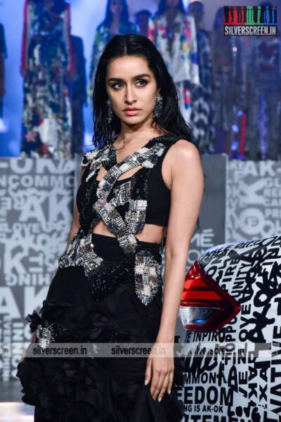 Shraddha Kapoor walks the ramp for Anamika Khanna at the Lakme Fashion Week 2021