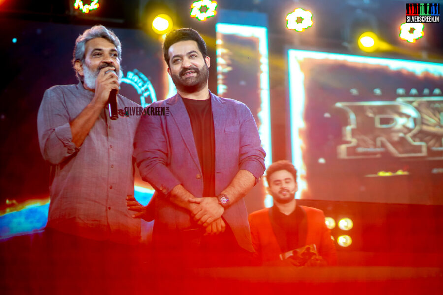 SS Rajamouli, Junior NTR At The RRR Pre-Release Event In Chennai