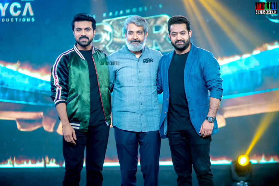 Junior NTR, Ram Charan, SS Rajamouli At The RRR Pre-Release Event In Chennai