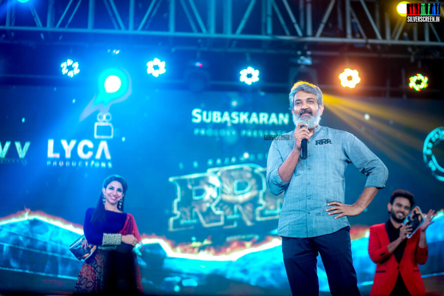 SS Rajamouli At The RRR Pre-Release Event In Chennai