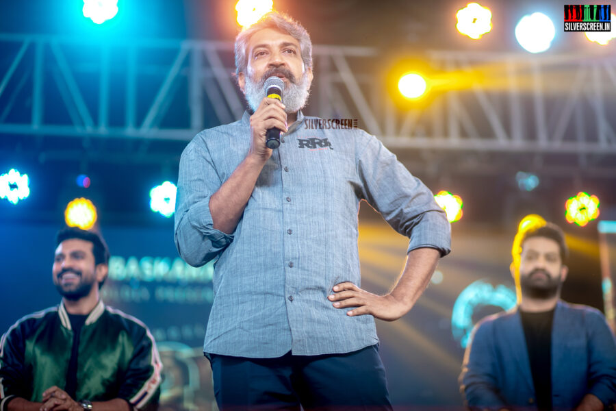 SS Rajamouli At The RRR Pre-Release Event In Chennai