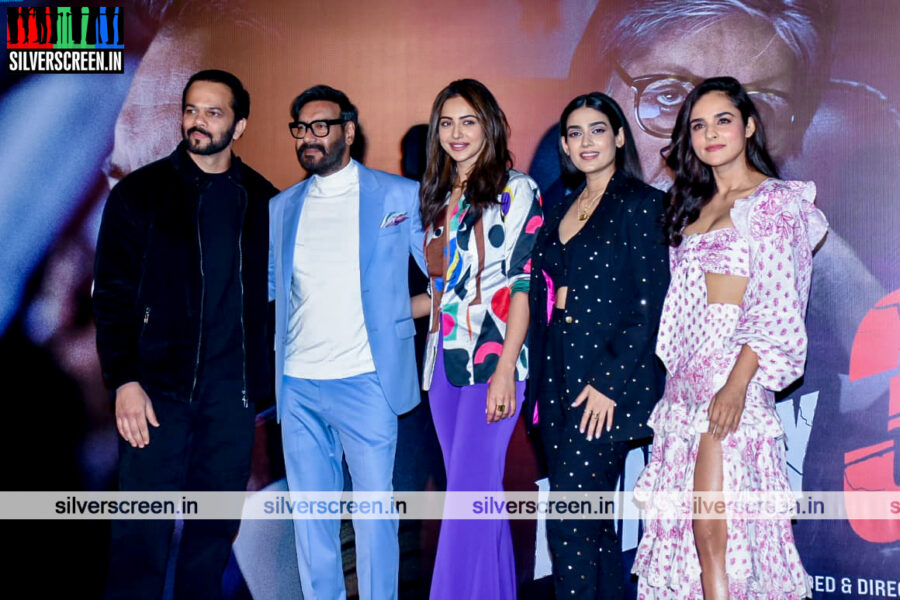 Ajay Devgn, Rakul Preet Singh, Angira Dhar, Aakanksha Singh At The Runway 34 Trailer Launch