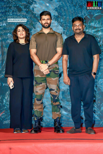 Vijay Deverakonda, Charmy Kaur and Puri Jagannadh At The Launch Of Jana Gana Mana Movie In Mumbai